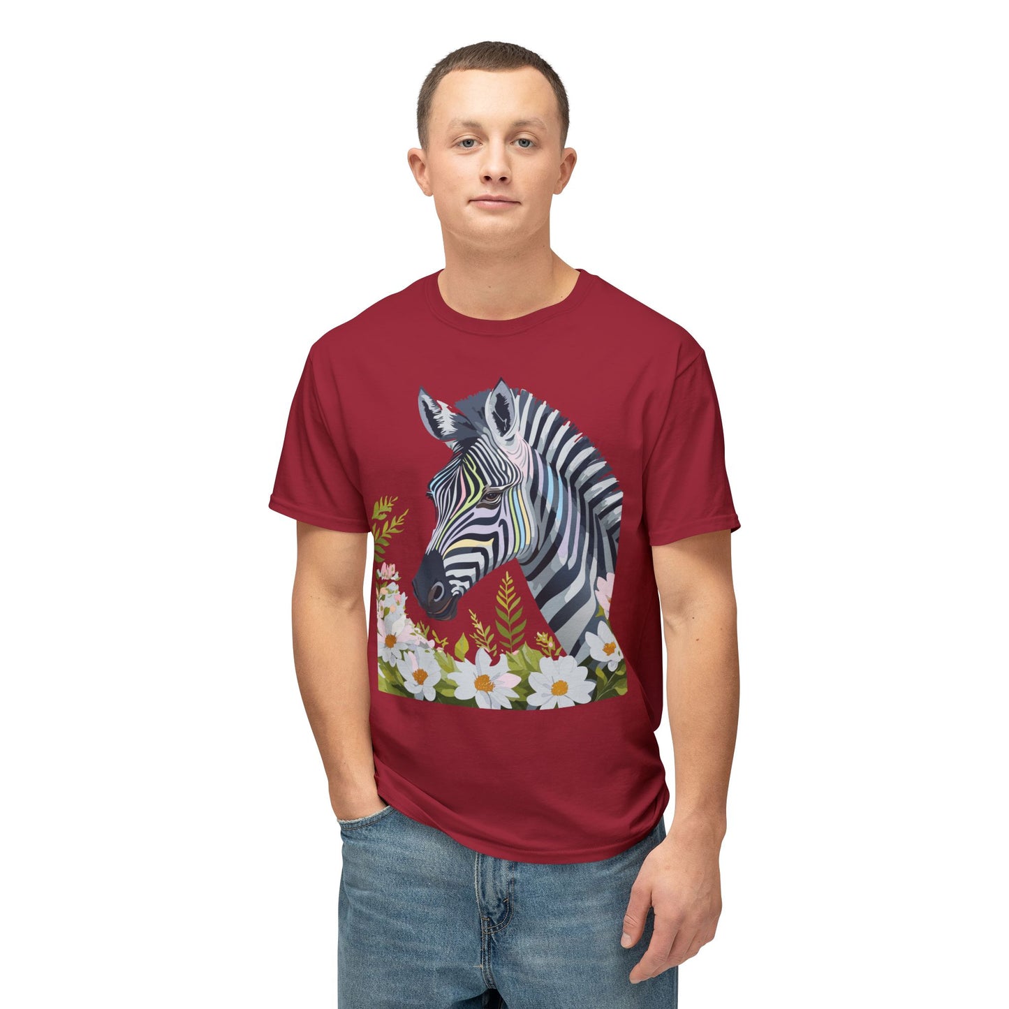 Zebra T-Shirt, Vintage Zebra Tee, Floral Tees, Zebra Art Design Shirt, Tee Shirt with Zebra 7