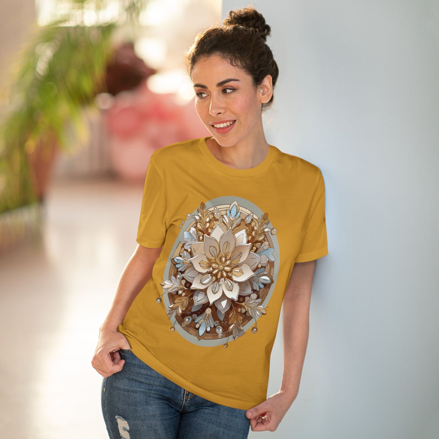 Organic T-shirt with Flower