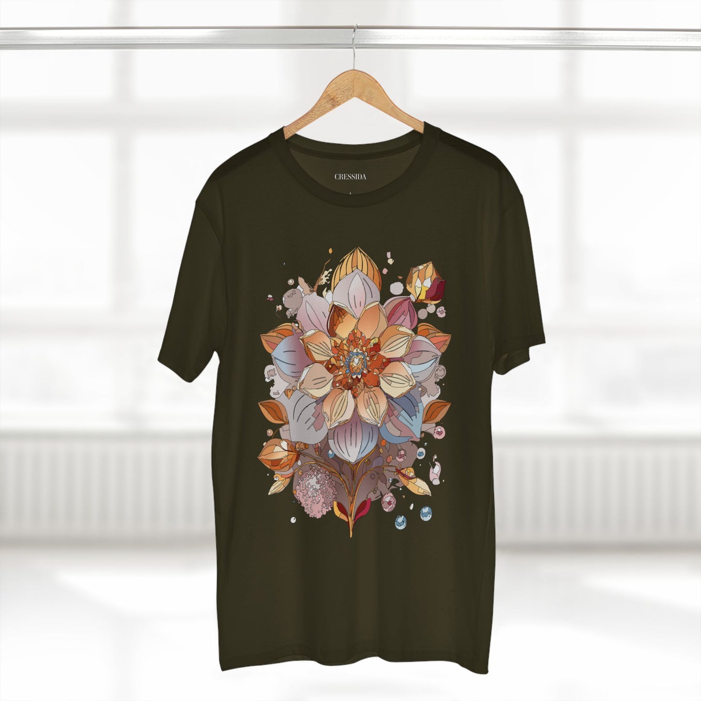Floral Shirt, Shirt with Flower, Tee Shirt with Antique Flower