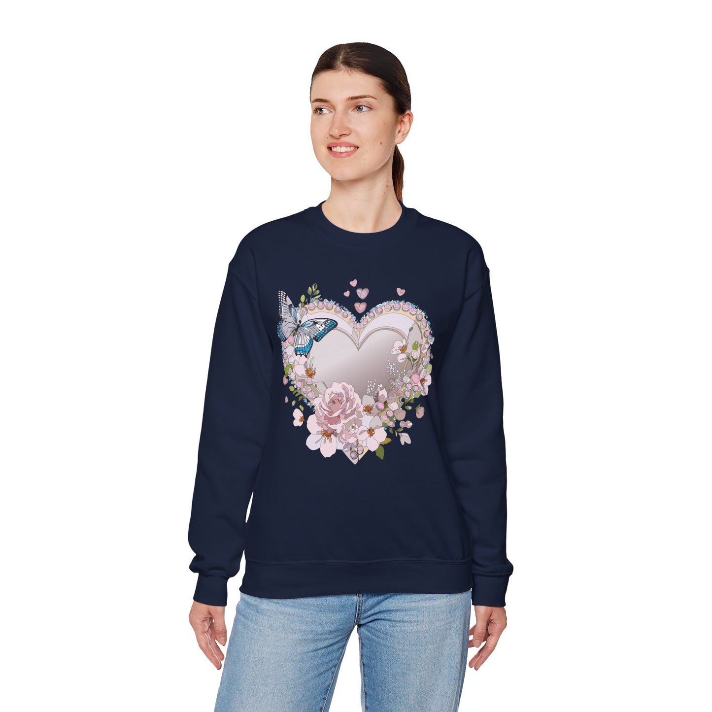 Floral Heart Sweatshirt, Floral Love Sweatshirt, Valentine's Day Sweatshirt, Heart Floral Sweatshirt