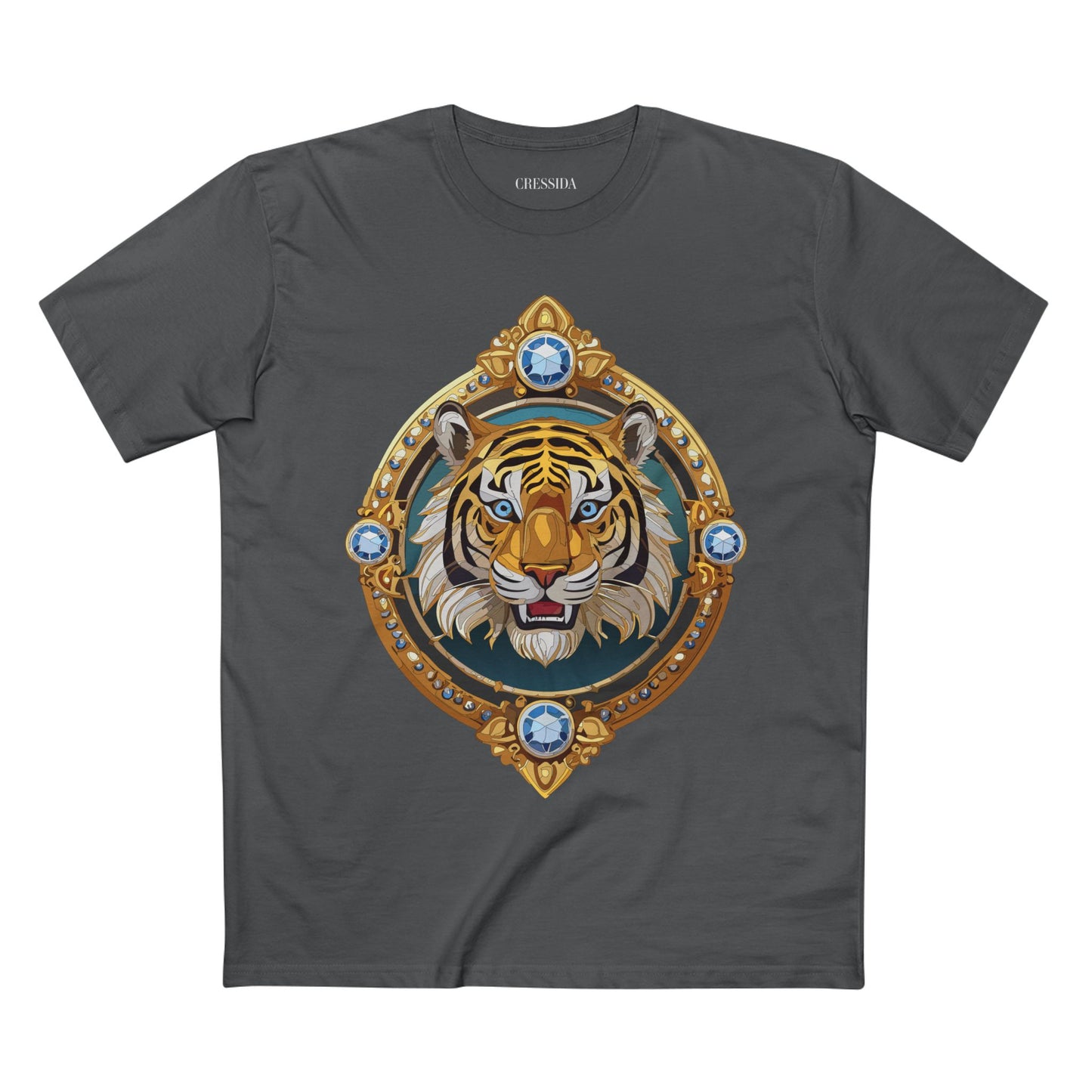 Unisex Premium Cotton Tee Shirt With Antique Animal Medallion Design