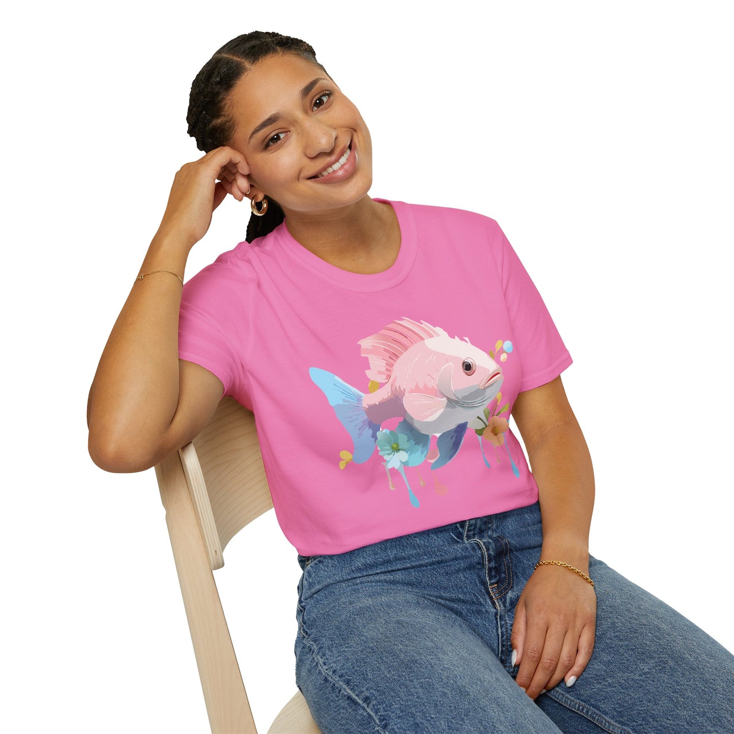 Fish Art Design Shirt, T Shirt with Fish, Graphic Shirt, Tee Shirt with Graphic Design, Shirt with Fish Graphic Art