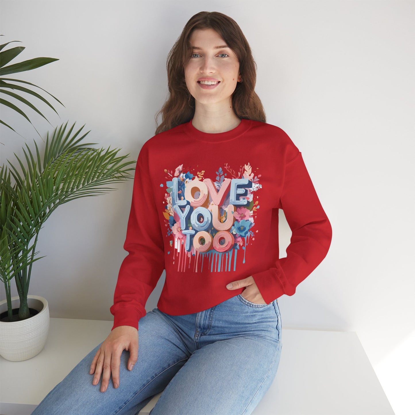 Floral Love Sweatshirt, Valentine's Day Sweatshirt, Love Flower Sweatshirt