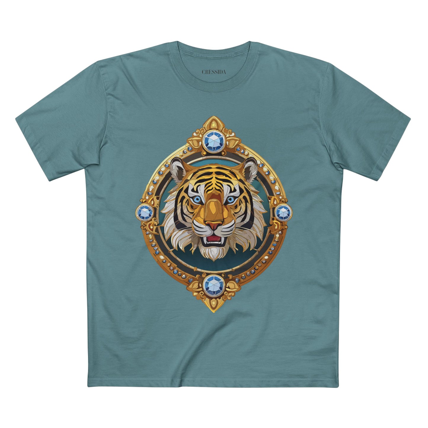 Unisex Premium Cotton Tee Shirt With Antique Animal Medallion Design