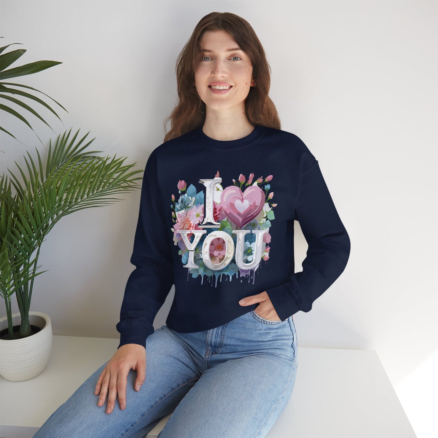 Floral Love Sweatshirt, Valentine's Day Sweatshirt, Love Flower Sweatshirt
