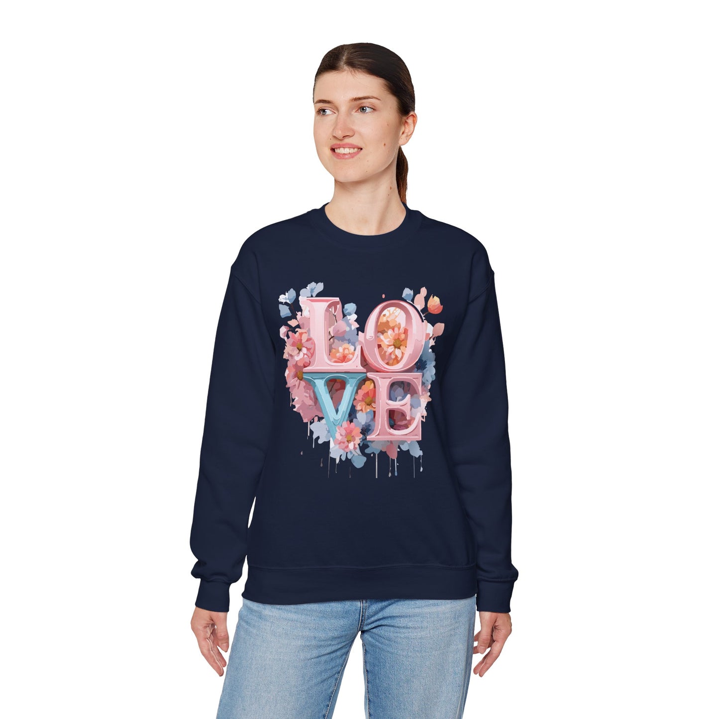 Floral Love Sweatshirt, Valentine's Day Sweatshirt, Love Flower Sweatshirt