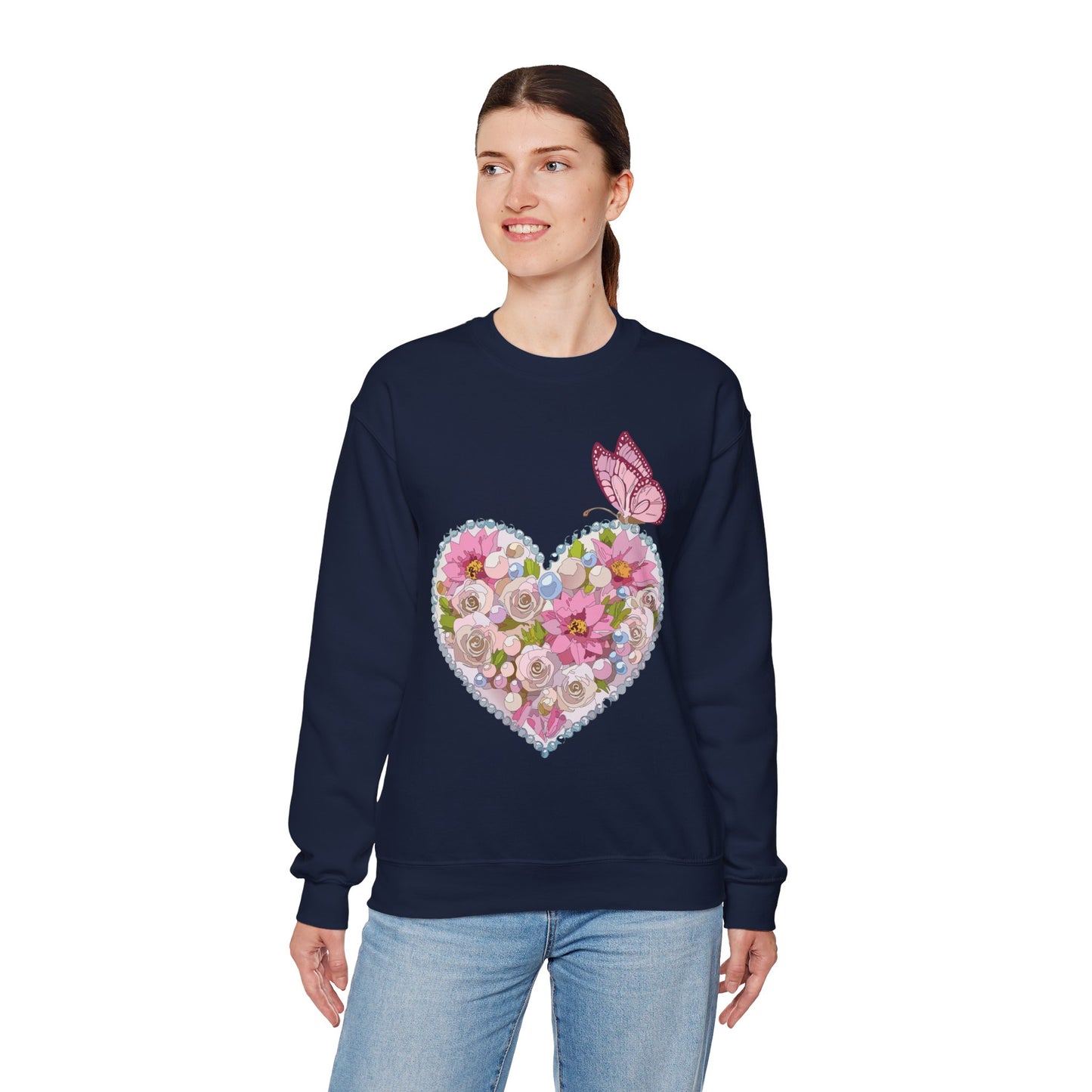 Floral Heart Sweatshirt, Floral Love Sweatshirt, Valentine's Day Sweatshirt, Heart Floral Sweatshirt