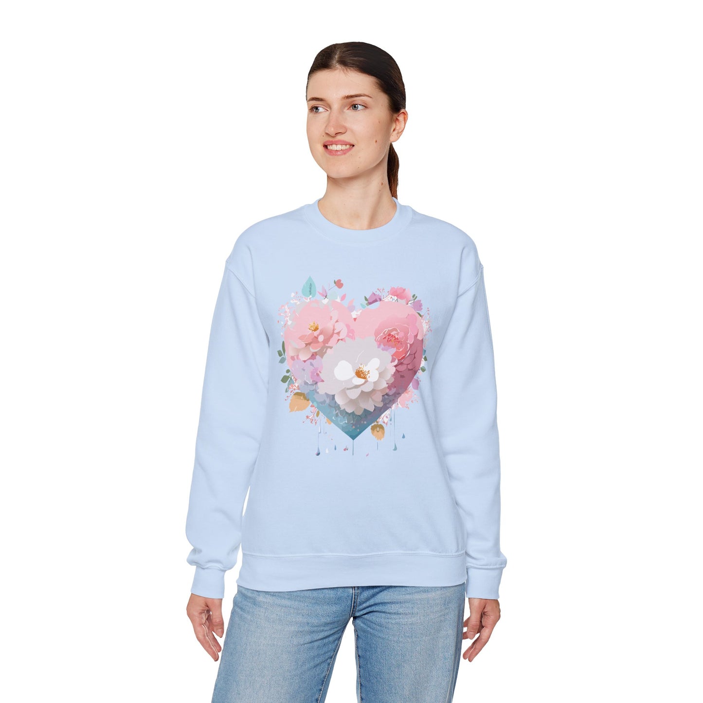 Floral Heart Sweatshirt, Floral Love Sweatshirt, Valentine's Day Sweatshirt, Heart Floral Sweatshirt