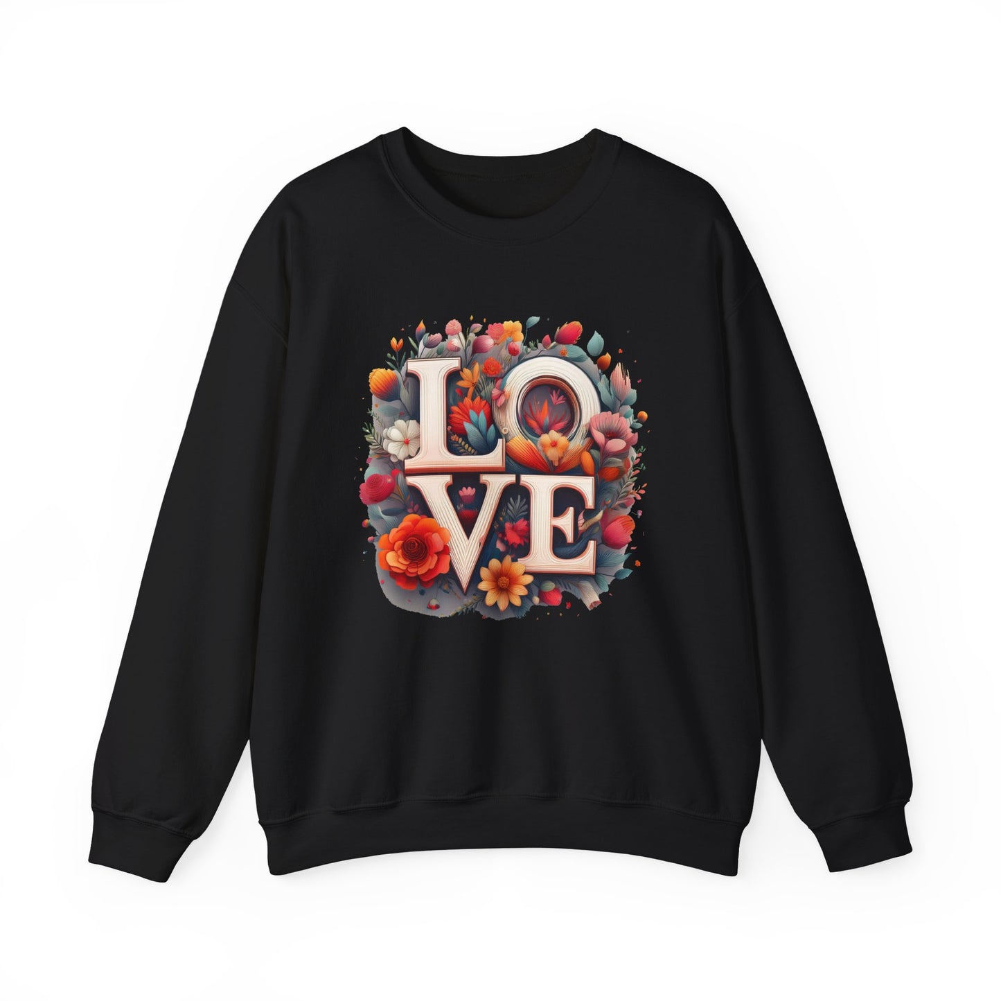 Floral Love Sweatshirt, Valentine's Day Sweatshirt, Love Flower Sweatshirt