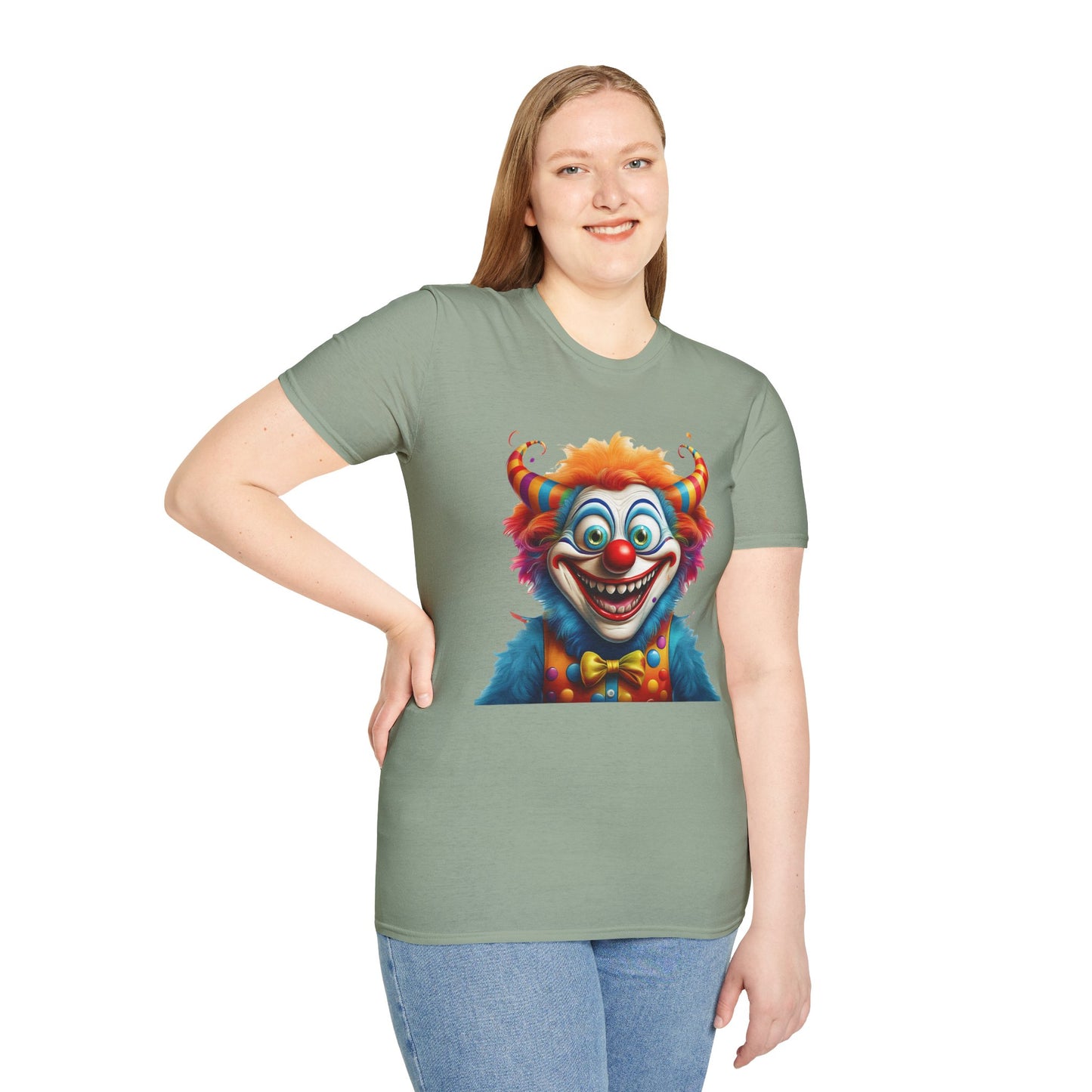 Clown Shirt, T Shirt with Clown, Funny Man Shirt, Tee Shirt with Funny Man, Circus Shirt, Shirt with Circus, Scary Man Shirt, Shirt with Scary Man