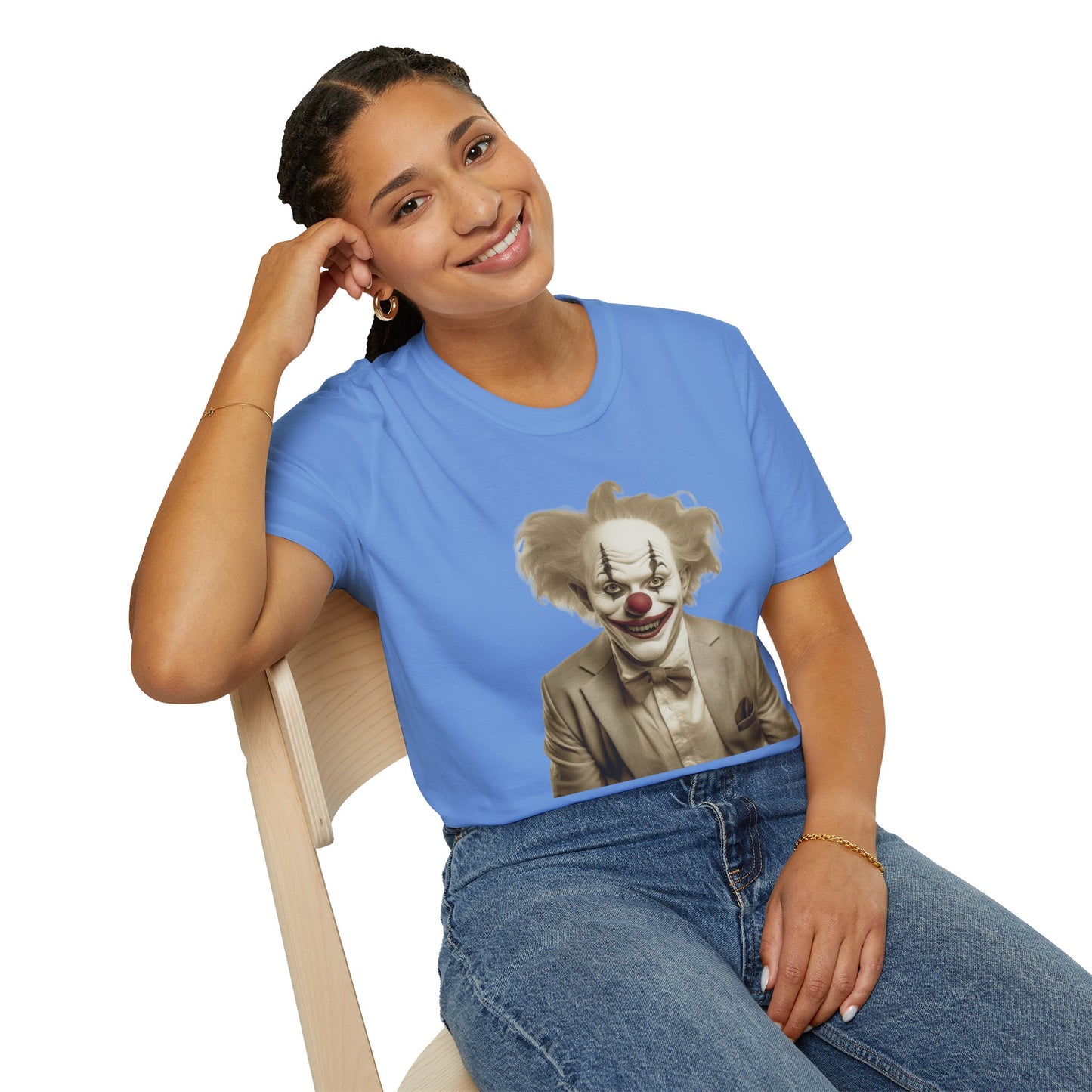 Clown Shirt, T Shirt with Clown, Funny Man Shirt, Tee Shirt with Funny Man, Circus Shirt, Shirt with Circus, Scary Man Shirt, Shirt with Scary Man