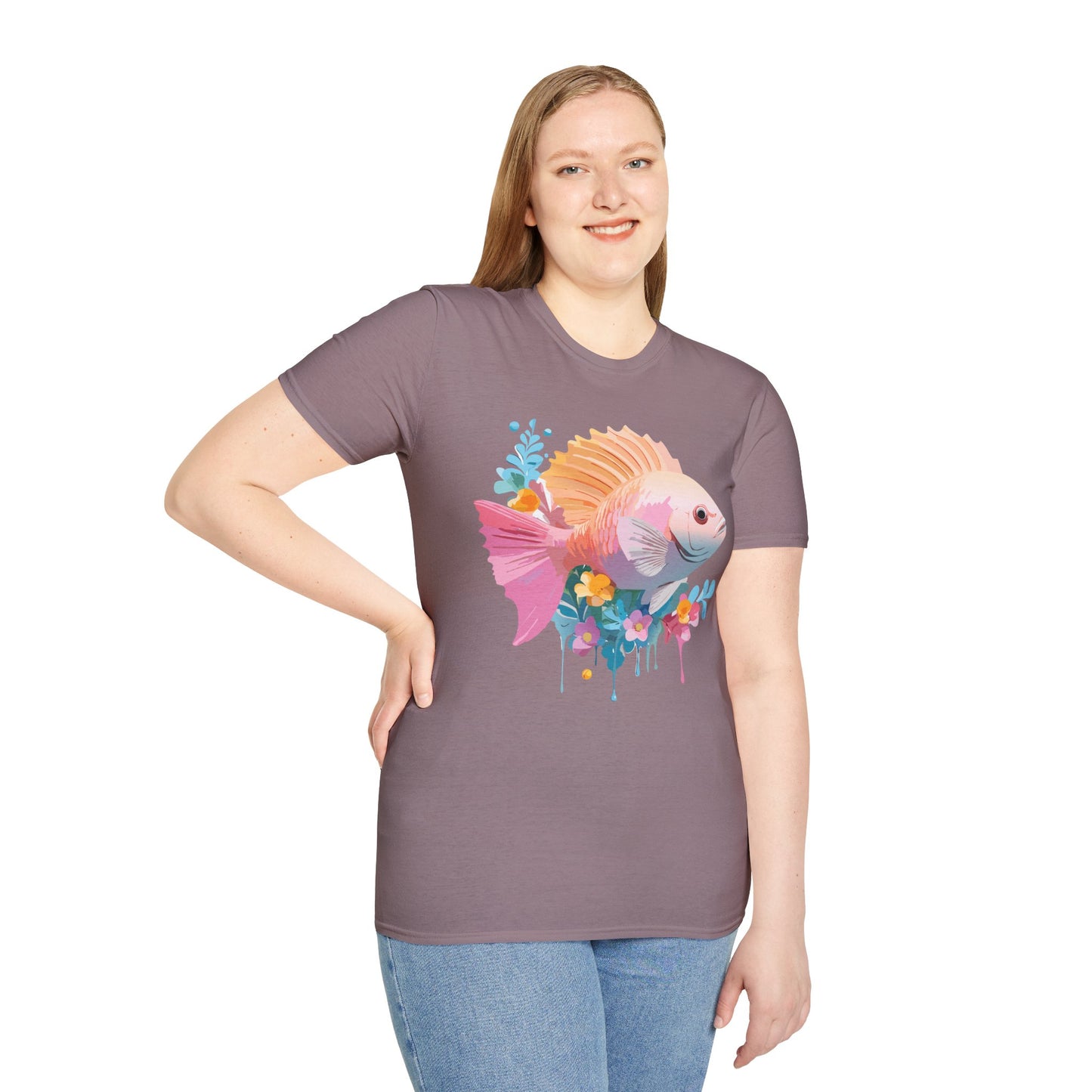 Fish Art Design Shirt, T Shirt with Fish, Graphic Shirt, Tee Shirt with Graphic Design, Shirt with Fish Graphic Art