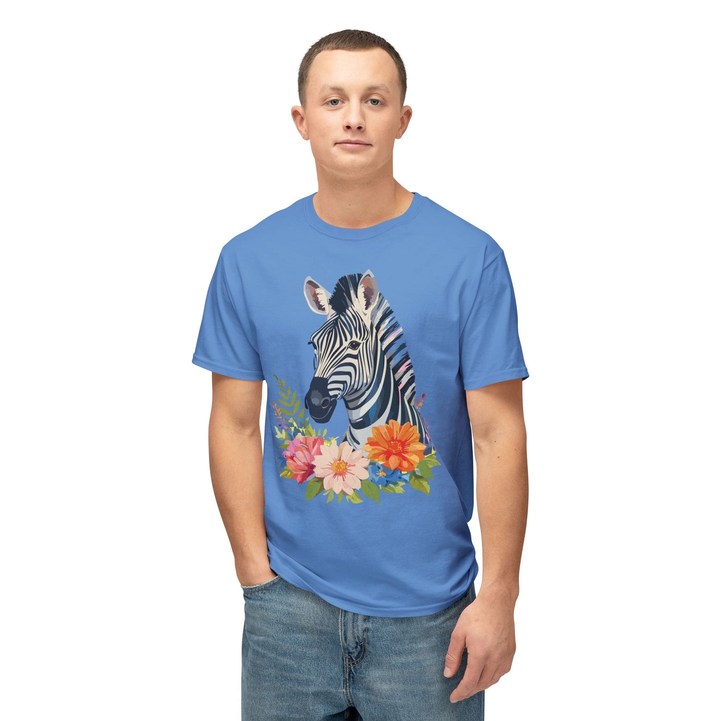 Zebra T-Shirt, Vintage Zebra Tee, Floral Tees, Zebra Art Design Shirt, Tee Shirt with Zebra 6