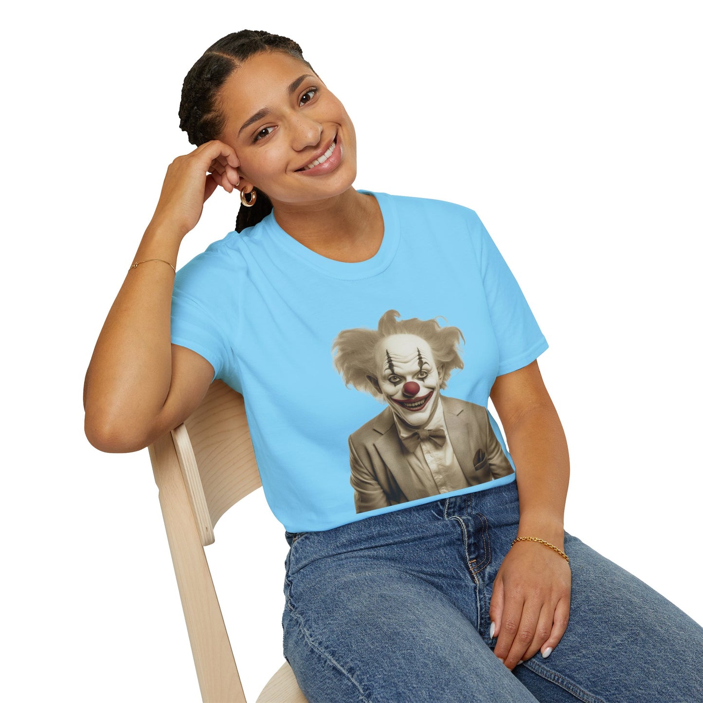 Clown Shirt, T Shirt with Clown, Funny Man Shirt, Tee Shirt with Funny Man, Circus Shirt, Shirt with Circus, Scary Man Shirt, Shirt with Scary Man