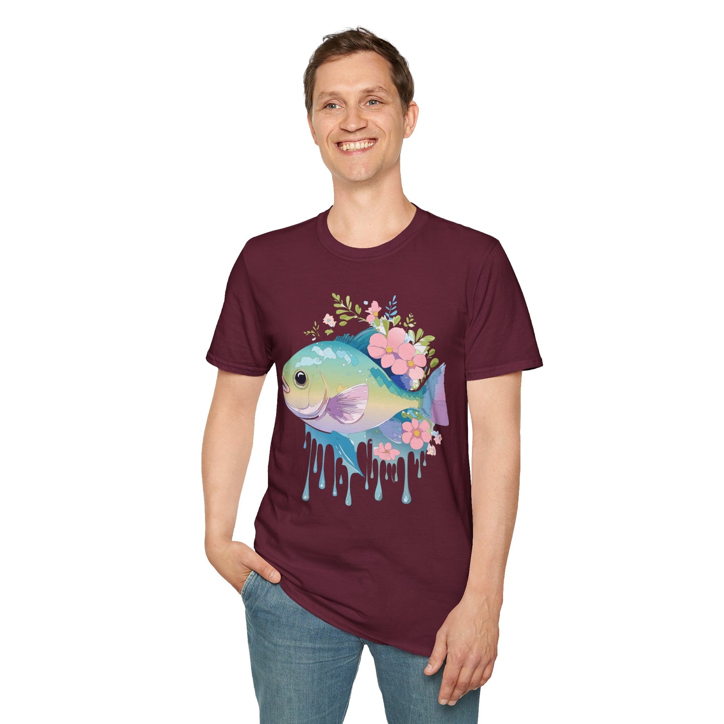 Fish Art Design Shirt, T Shirt with Fish, Graphic Shirt, Tee Shirt with Graphic Design, Shirt with Fish Graphic Art