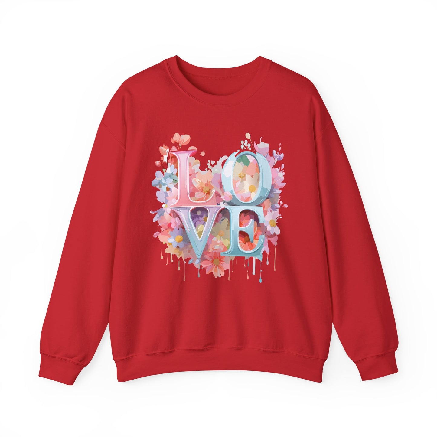 Floral Love Sweatshirt, Valentine's Day Sweatshirt, Love Flower Sweatshirt