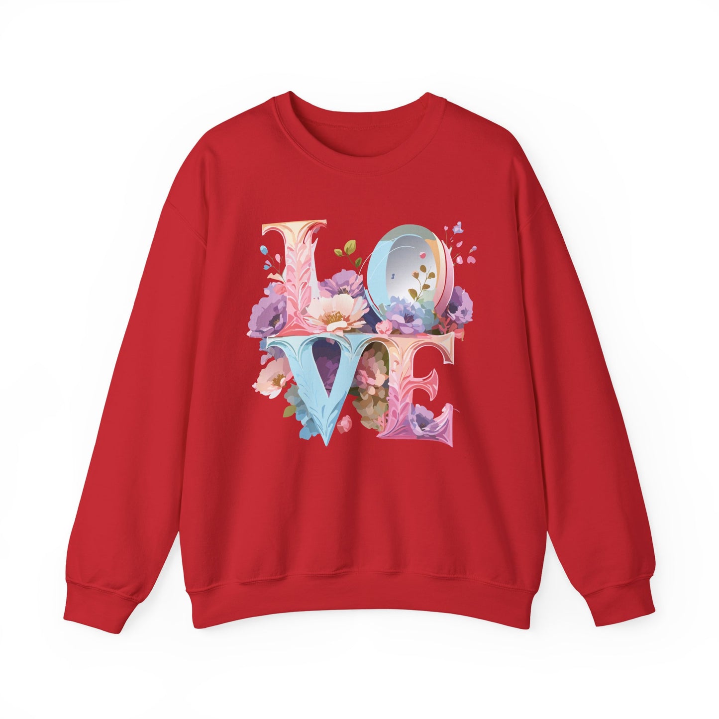 Floral Love Sweatshirt, Valentine's Day Sweatshirt, Love Flower Sweatshirt