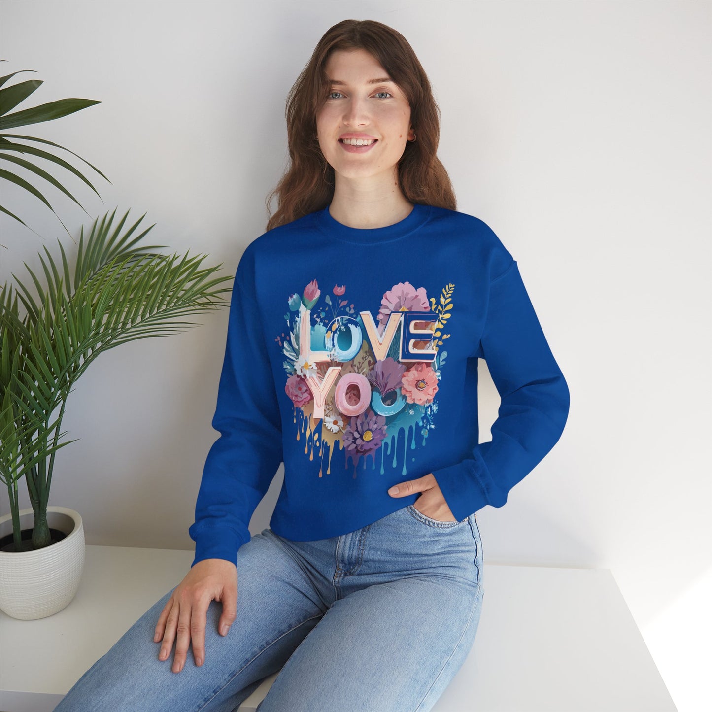Floral Love Sweatshirt, Valentine's Day Sweatshirt, Love Flower Sweatshirt