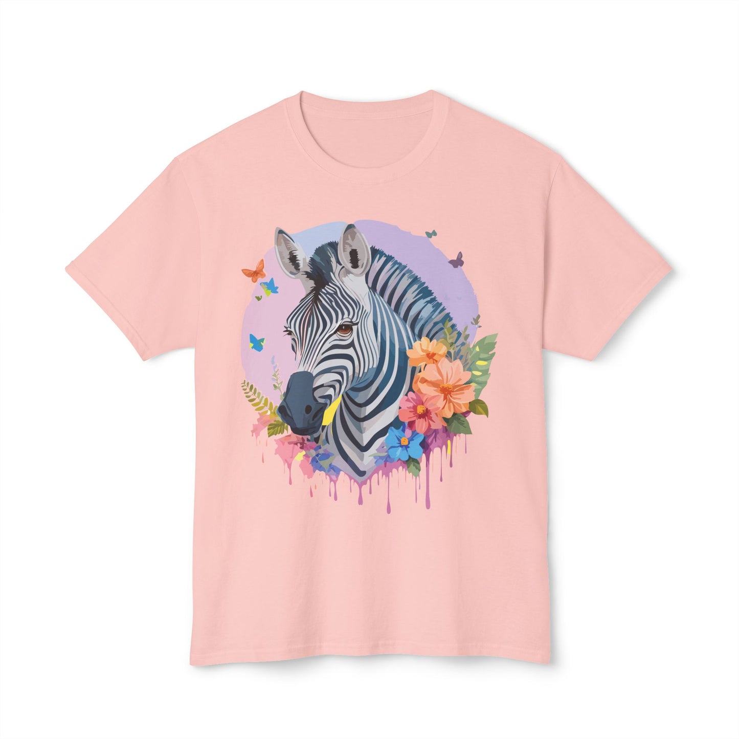 Zebra T-Shirt, Vintage Zebra Tee, Floral Tees, Zebra Art Design Shirt, Tee Shirt with Zebra 3
