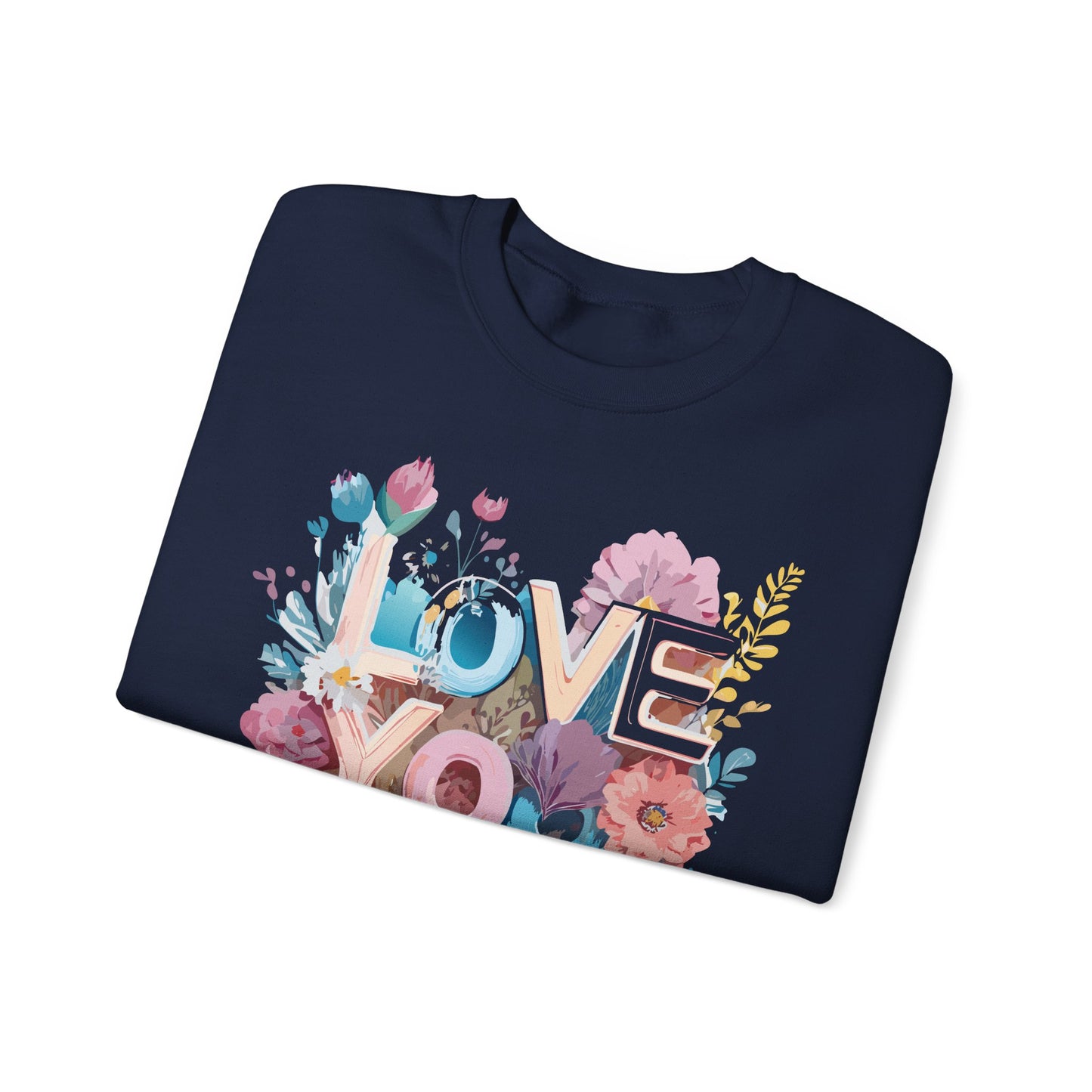 Floral Love Sweatshirt, Valentine's Day Sweatshirt, Love Flower Sweatshirt
