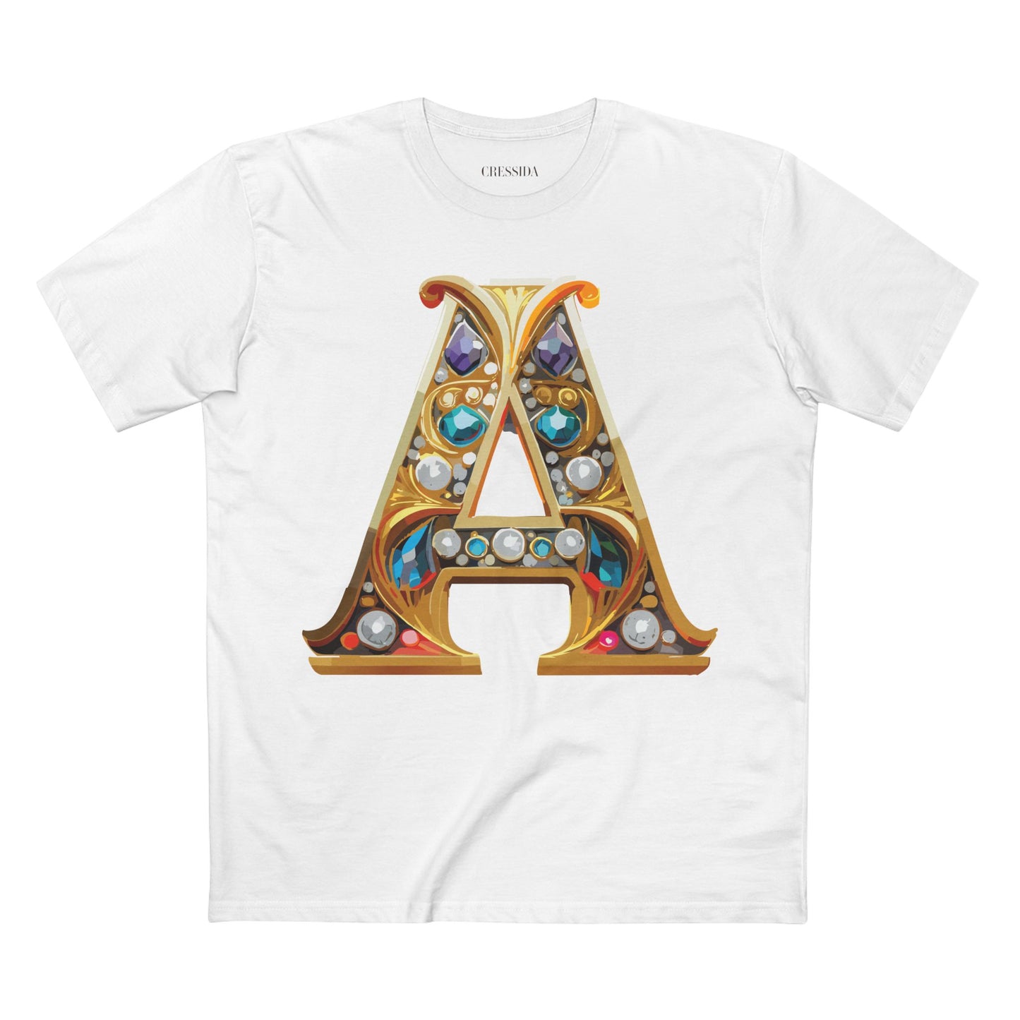 Letter Shirt, Shirt with Letters, Tee Shirt with Gold Letters