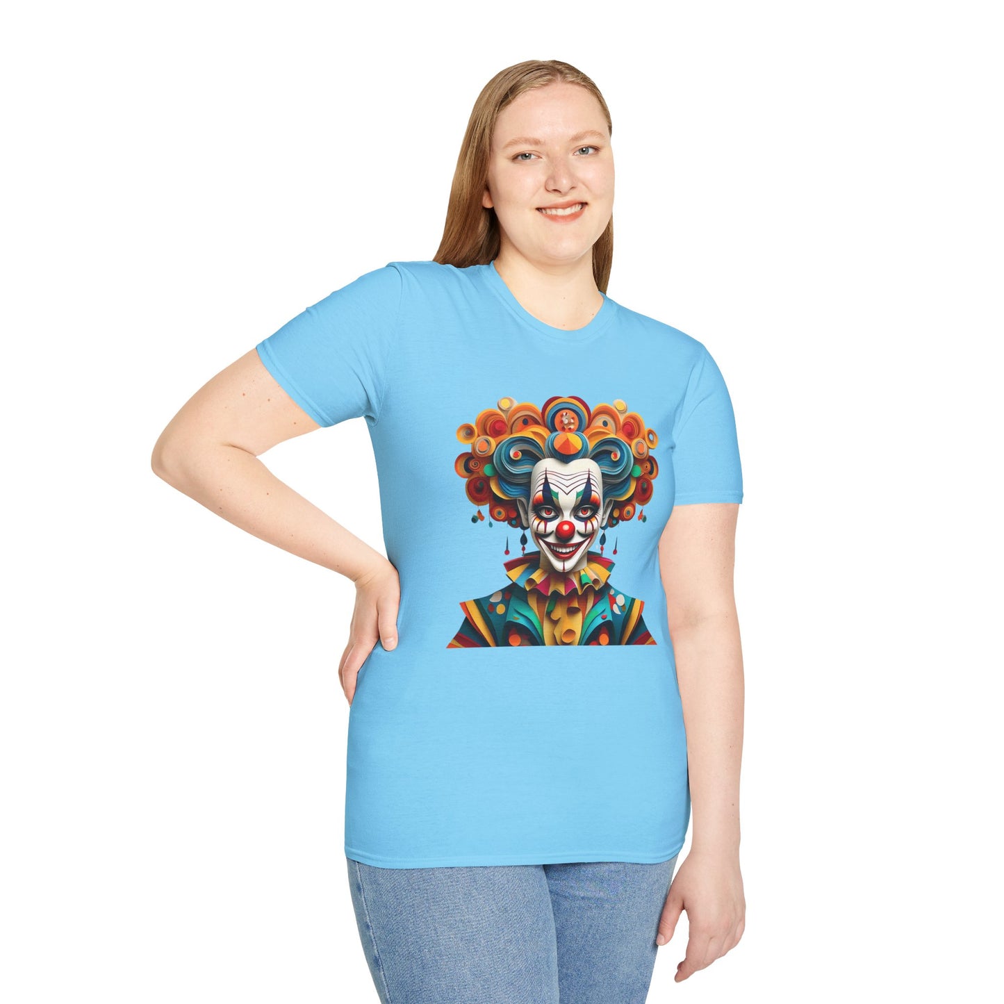 Clown Shirt, T Shirt with Clown, Funny Man Shirt, Tee Shirt with Funny Man, Circus Shirt, Shirt with Circus, Scary Man Shirt, Shirt with Scary Man