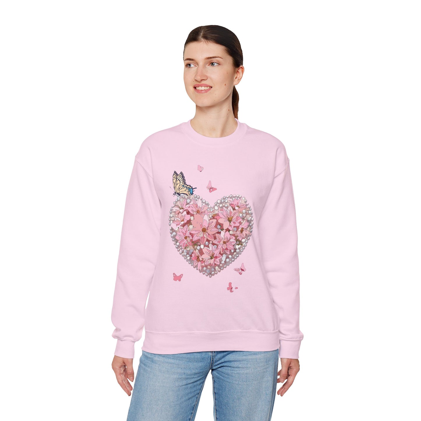 Floral Heart Sweatshirt, Floral Love Sweatshirt, Valentine's Day Sweatshirt, Heart Floral Sweatshirt