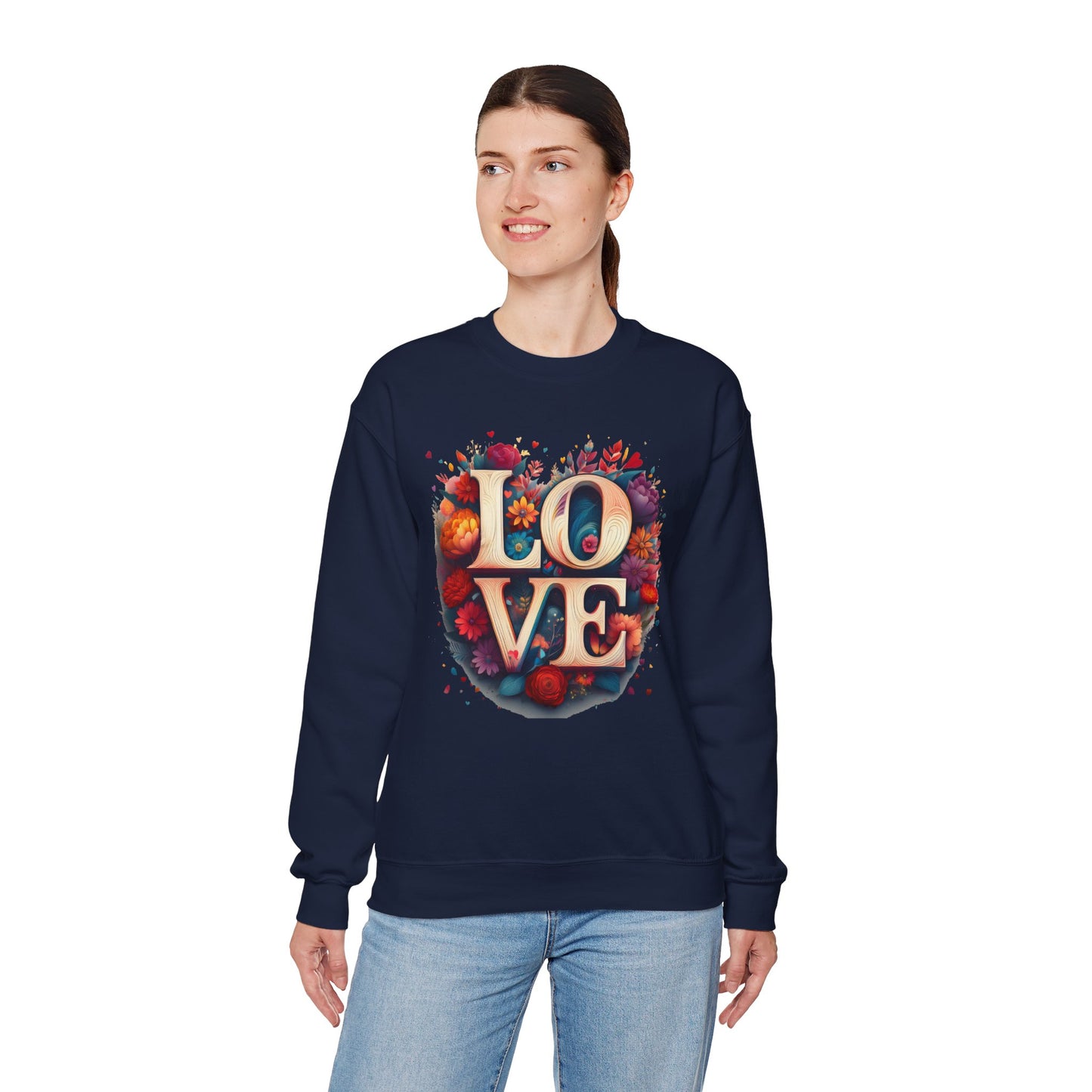 Floral Love Sweatshirt, Valentine's Day Sweatshirt, Love Flower Sweatshirt