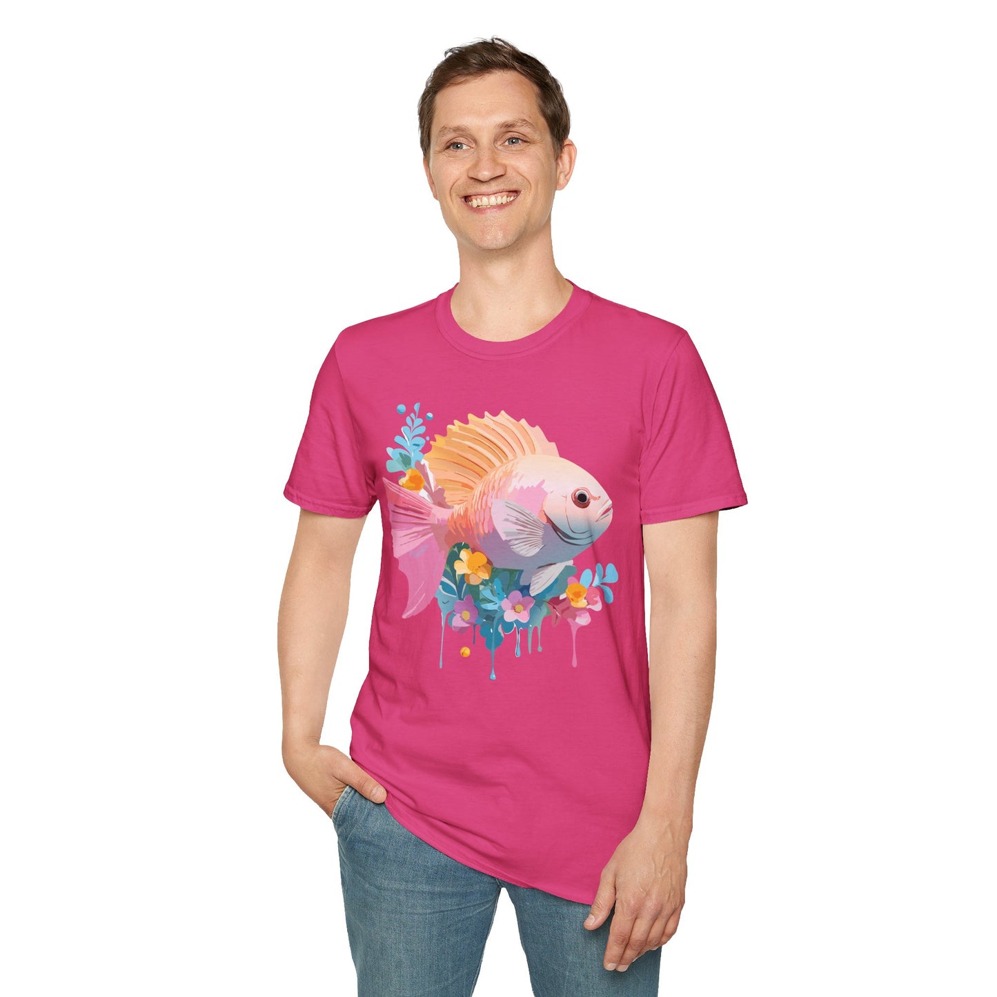 Fish Art Design Shirt, T Shirt with Fish, Graphic Shirt, Tee Shirt with Graphic Design, Shirt with Fish Graphic Art