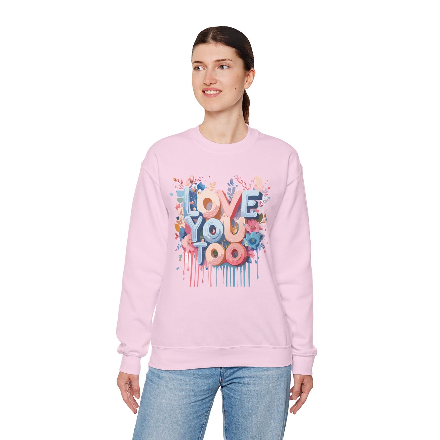 Floral Love Sweatshirt, Valentine's Day Sweatshirt, Love Flower Sweatshirt