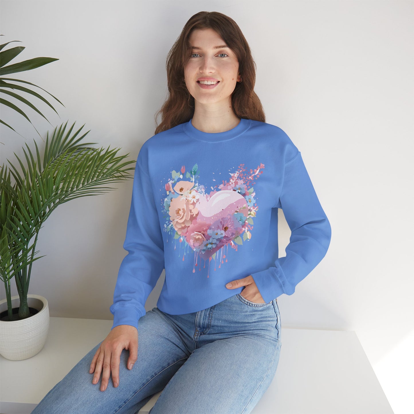 Floral Heart Sweatshirt, Floral Love Sweatshirt, Valentine's Day Sweatshirt, Heart Floral Sweatshirt