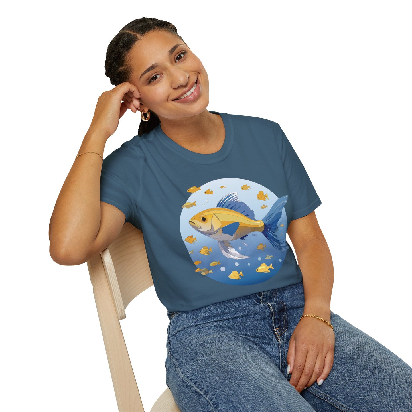 Fish Art Design Shirt, T Shirt with Fish, Graphic Shirt, Tee Shirt with Graphic Design, Shirt with Fish Graphic Art