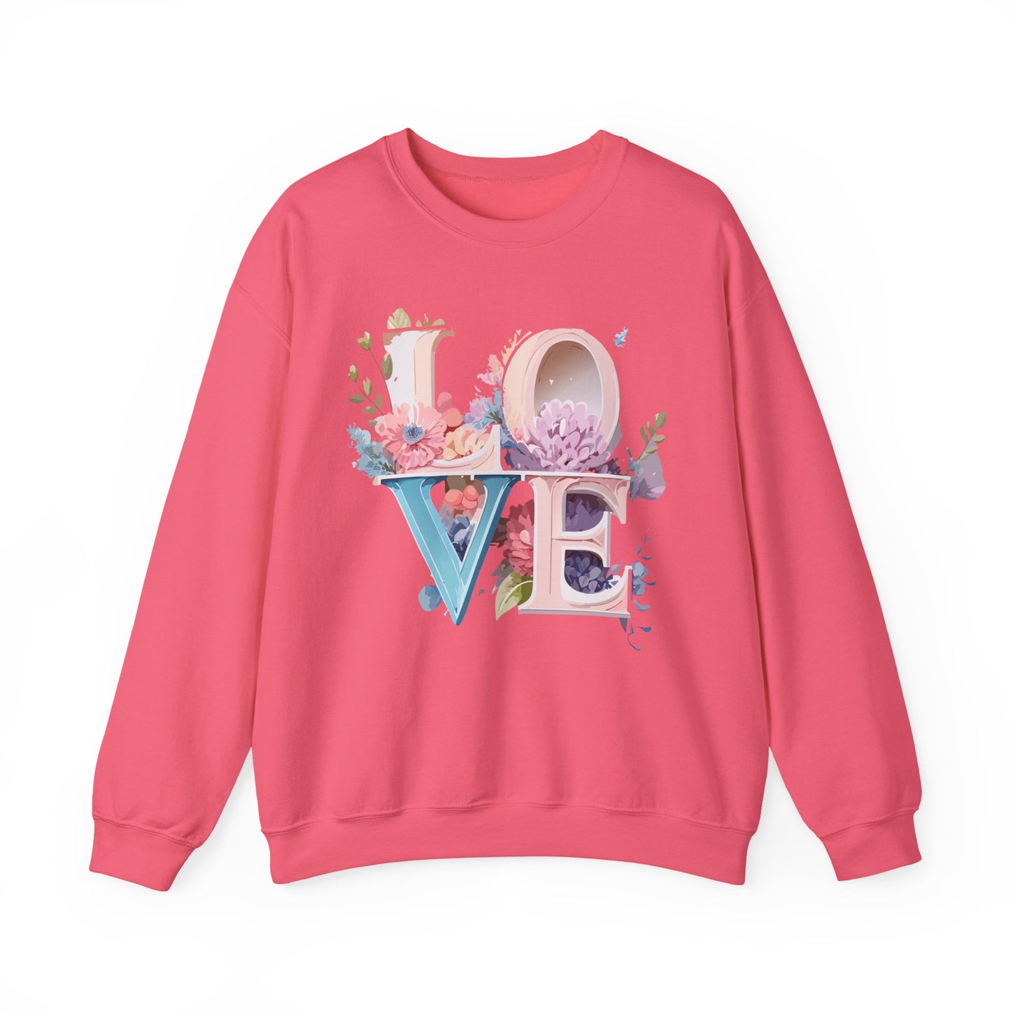 Floral Love Sweatshirt, Valentine's Day Sweatshirt, Love Flower Sweatshirt