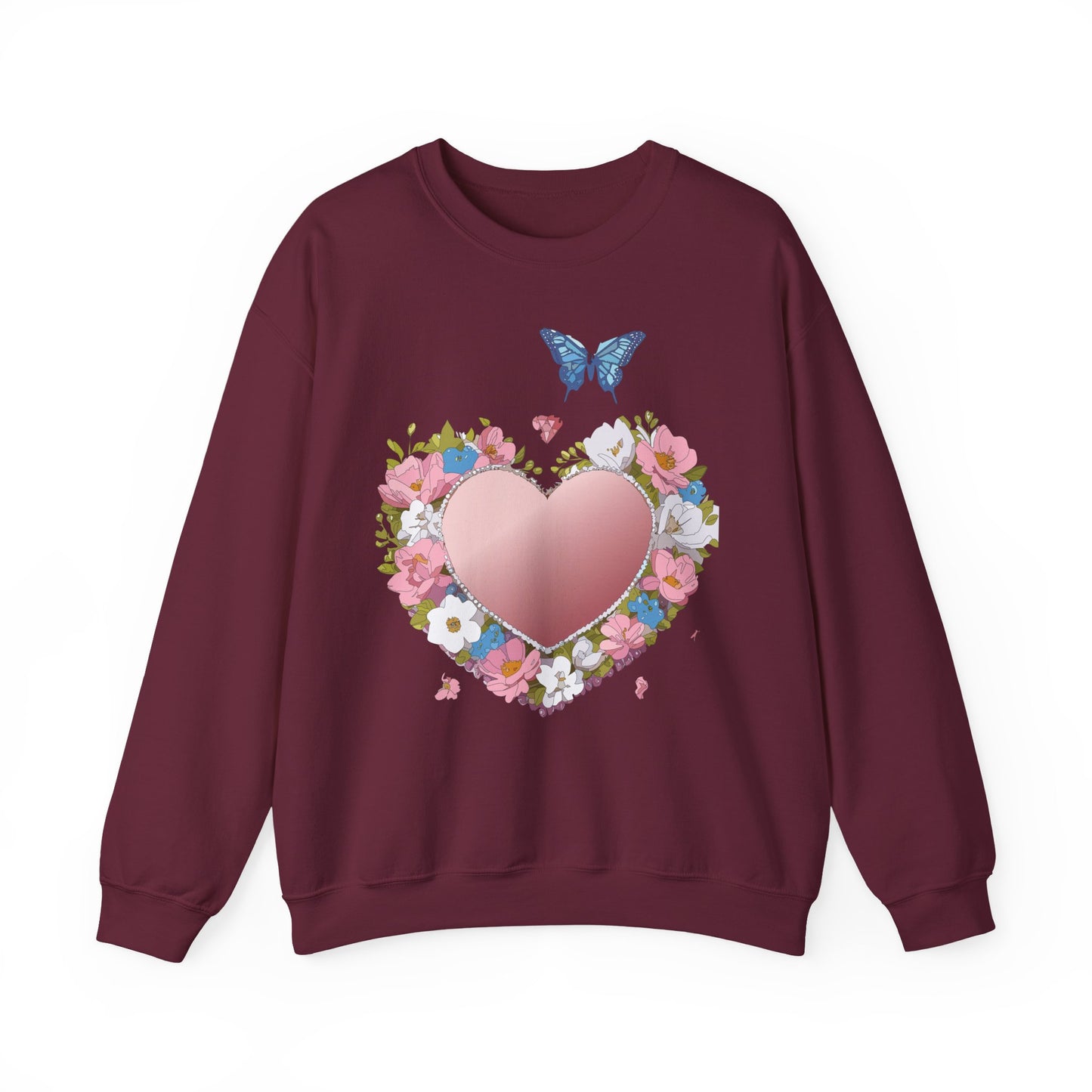 Floral Heart Sweatshirt, Floral Love Sweatshirt, Valentine's Day Sweatshirt, Heart Floral Sweatshirt
