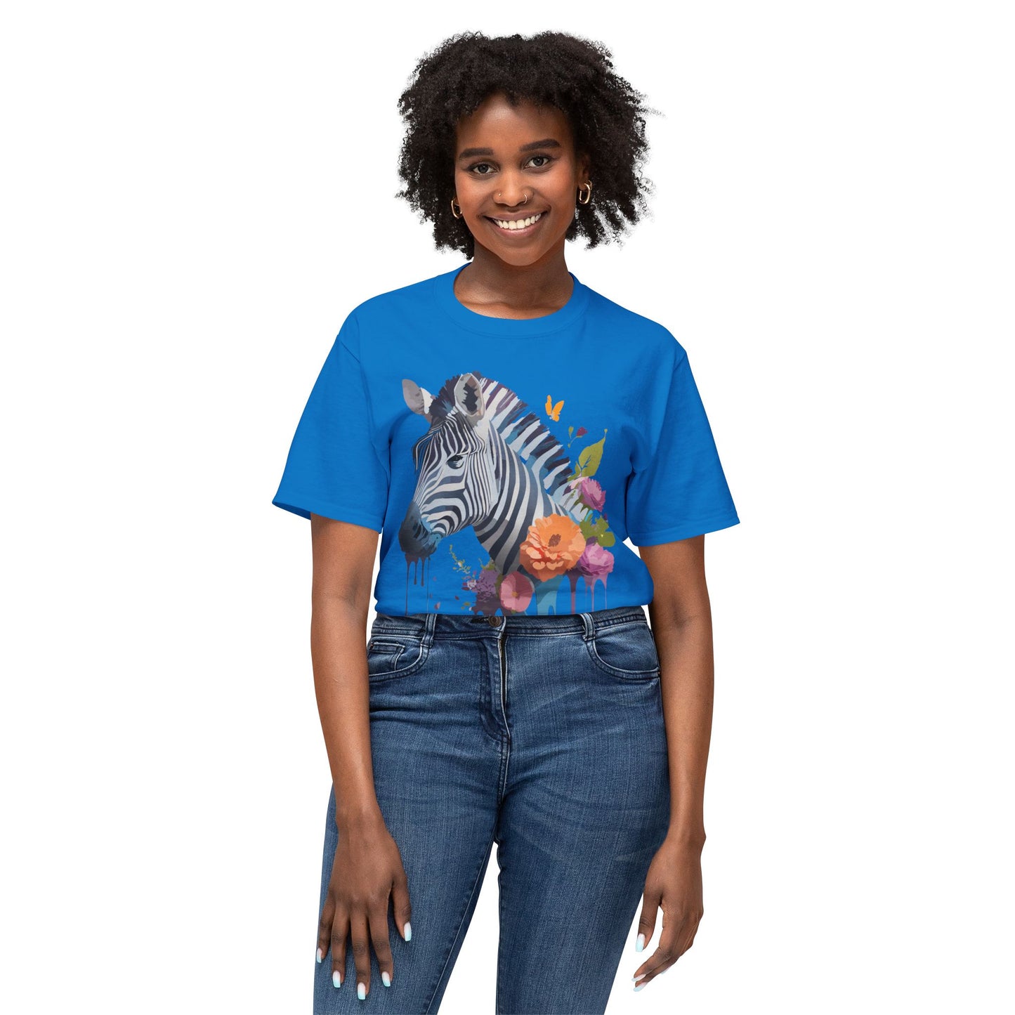 Zebra T-Shirt, Vintage Zebra Tee, Floral Tees, Zebra Art Design Shirt, Tee Shirt with Zebra 9