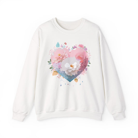 Floral Heart Sweatshirt, Floral Love Sweatshirt, Valentine's Day Sweatshirt, Heart Floral Sweatshirt
