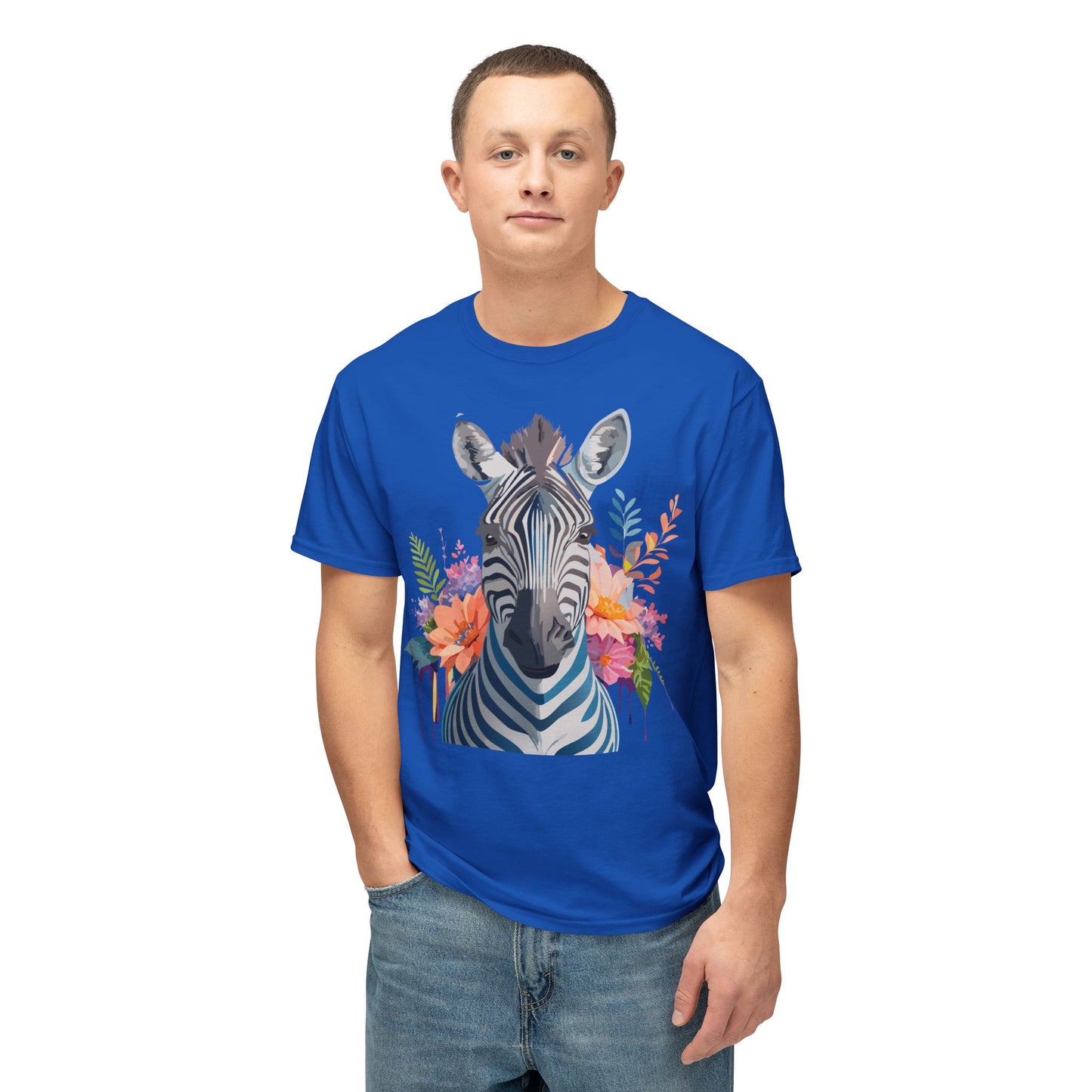 Zebra T-Shirt, Vintage Zebra Tee, Floral Tees, Zebra Art Design Shirt, Tee Shirt with Zebra 5