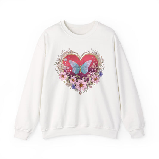 Floral Heart Sweatshirt, Floral Love Sweatshirt, Valentine's Day Sweatshirt, Heart Floral Sweatshirt