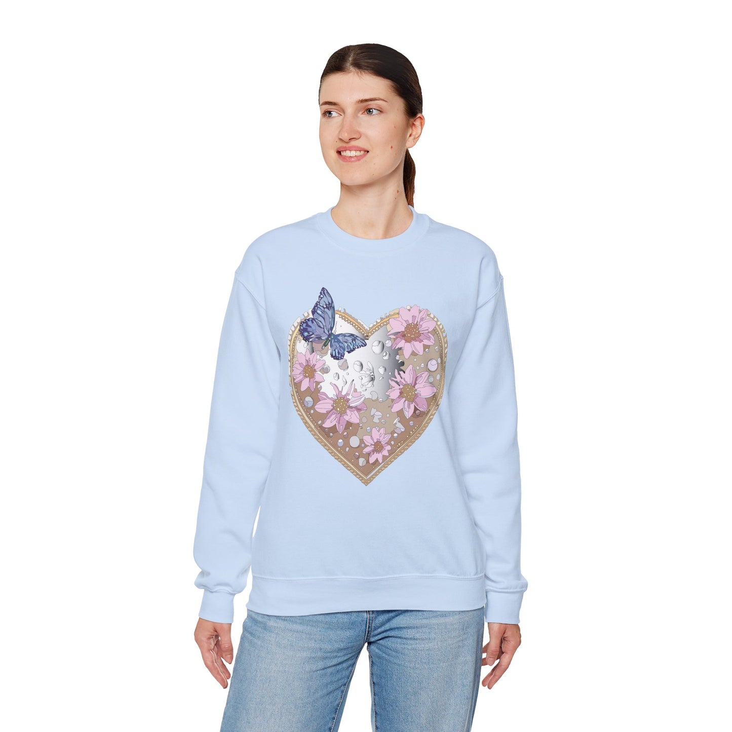 Floral Heart Sweatshirt, Floral Love Sweatshirt, Valentine's Day Sweatshirt, Heart Floral Sweatshirt