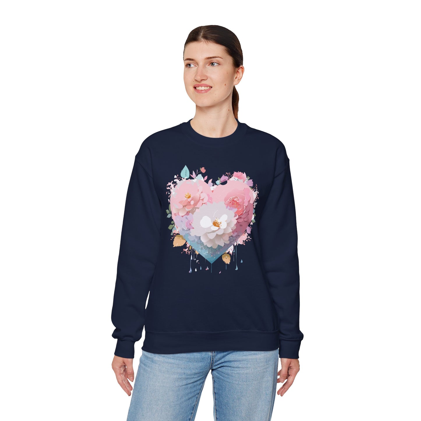 Floral Heart Sweatshirt, Floral Love Sweatshirt, Valentine's Day Sweatshirt, Heart Floral Sweatshirt