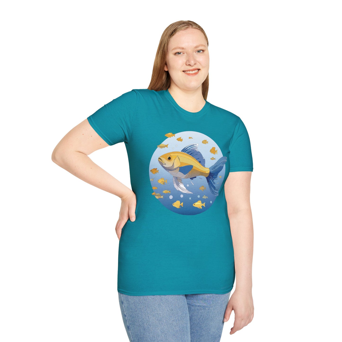 Fish Art Design Shirt, T Shirt with Fish, Graphic Shirt, Tee Shirt with Graphic Design, Shirt with Fish Graphic Art
