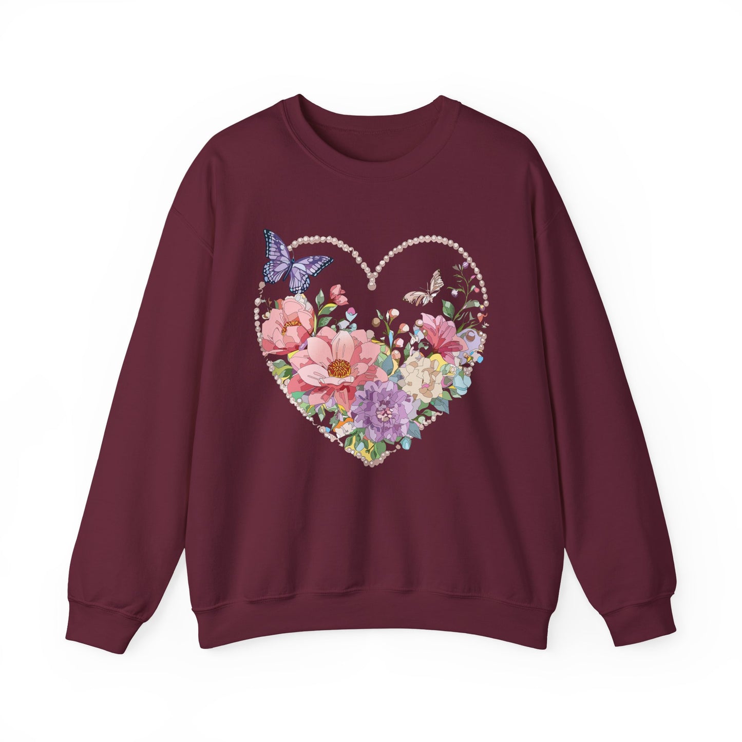 Floral Heart Sweatshirt, Floral Love Sweatshirt, Valentine's Day Sweatshirt, Heart Floral Sweatshirt