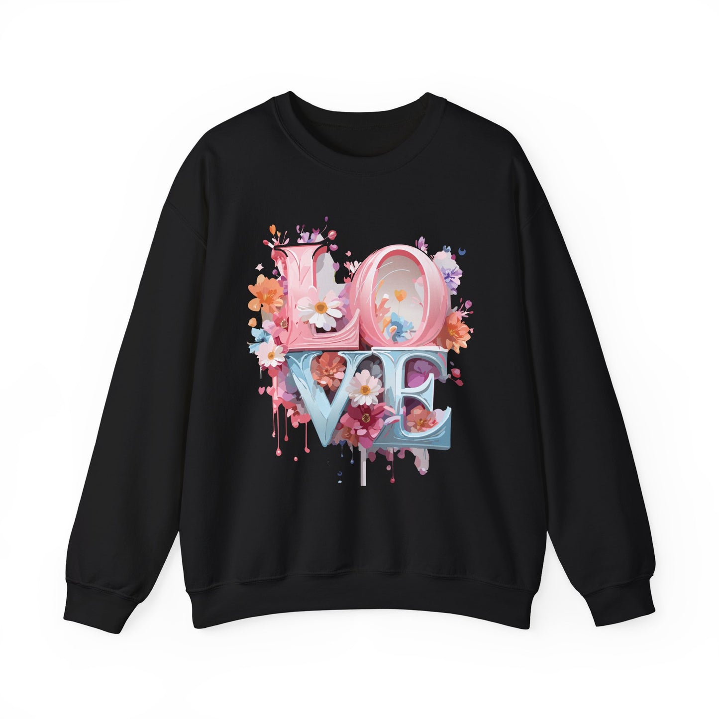 Floral Love Sweatshirt, Valentine's Day Sweatshirt, Love Flower Sweatshirt