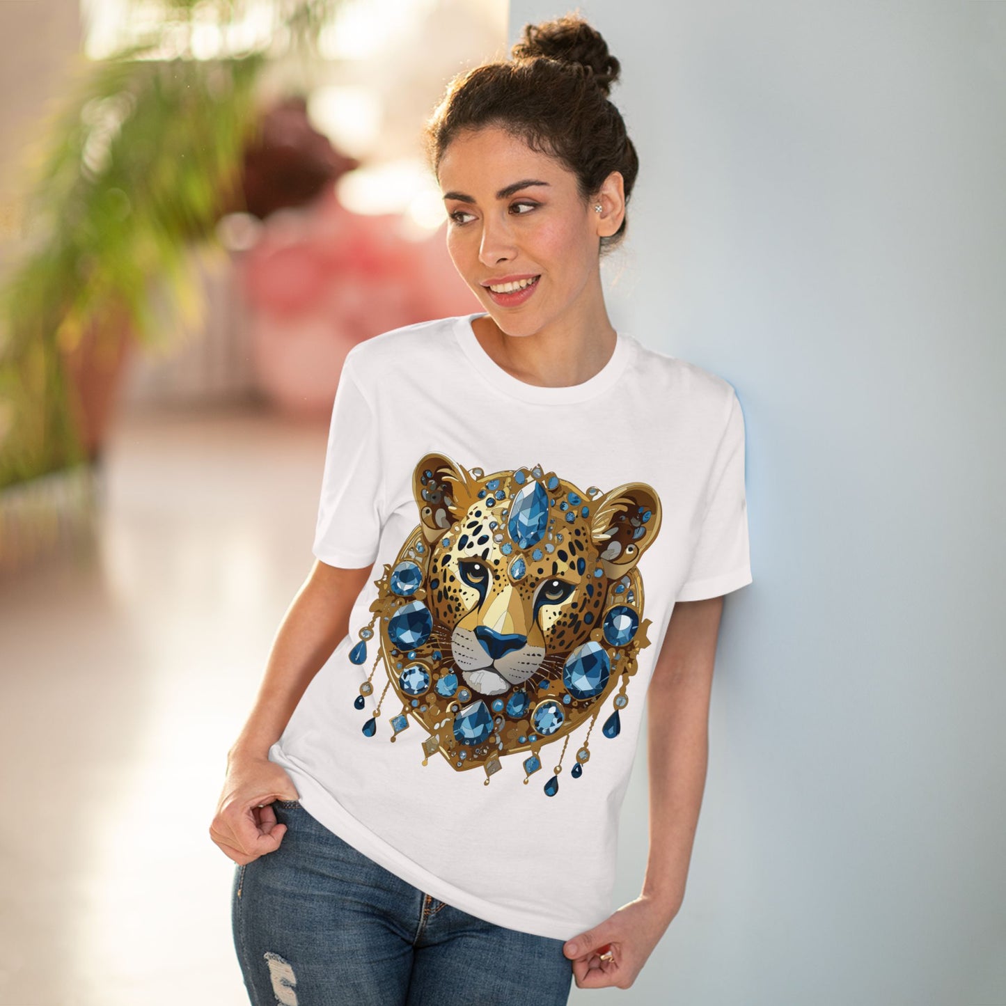 Organic T-shirt with Animals - Cheetah