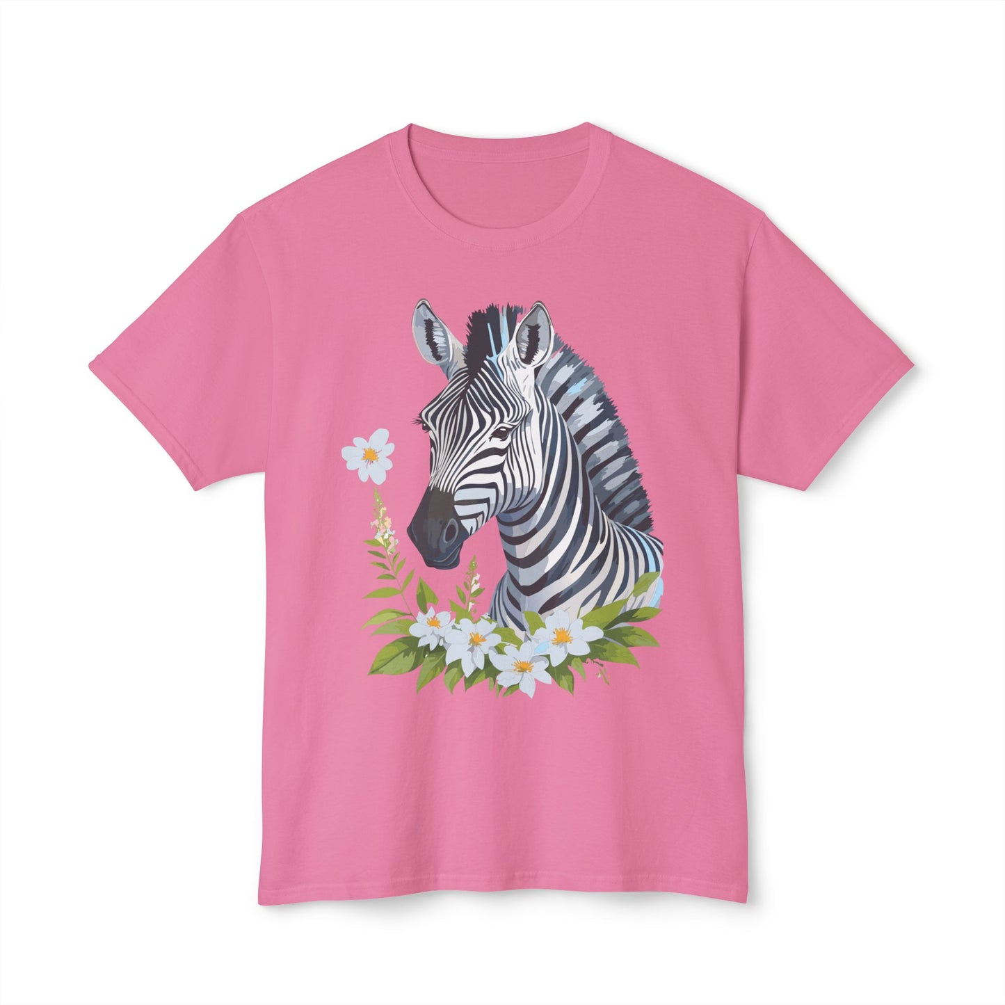 Zebra T-Shirt, Vintage Zebra Tee, Floral Tees, Zebra Art Design Shirt, Tee Shirt with Zebra 1