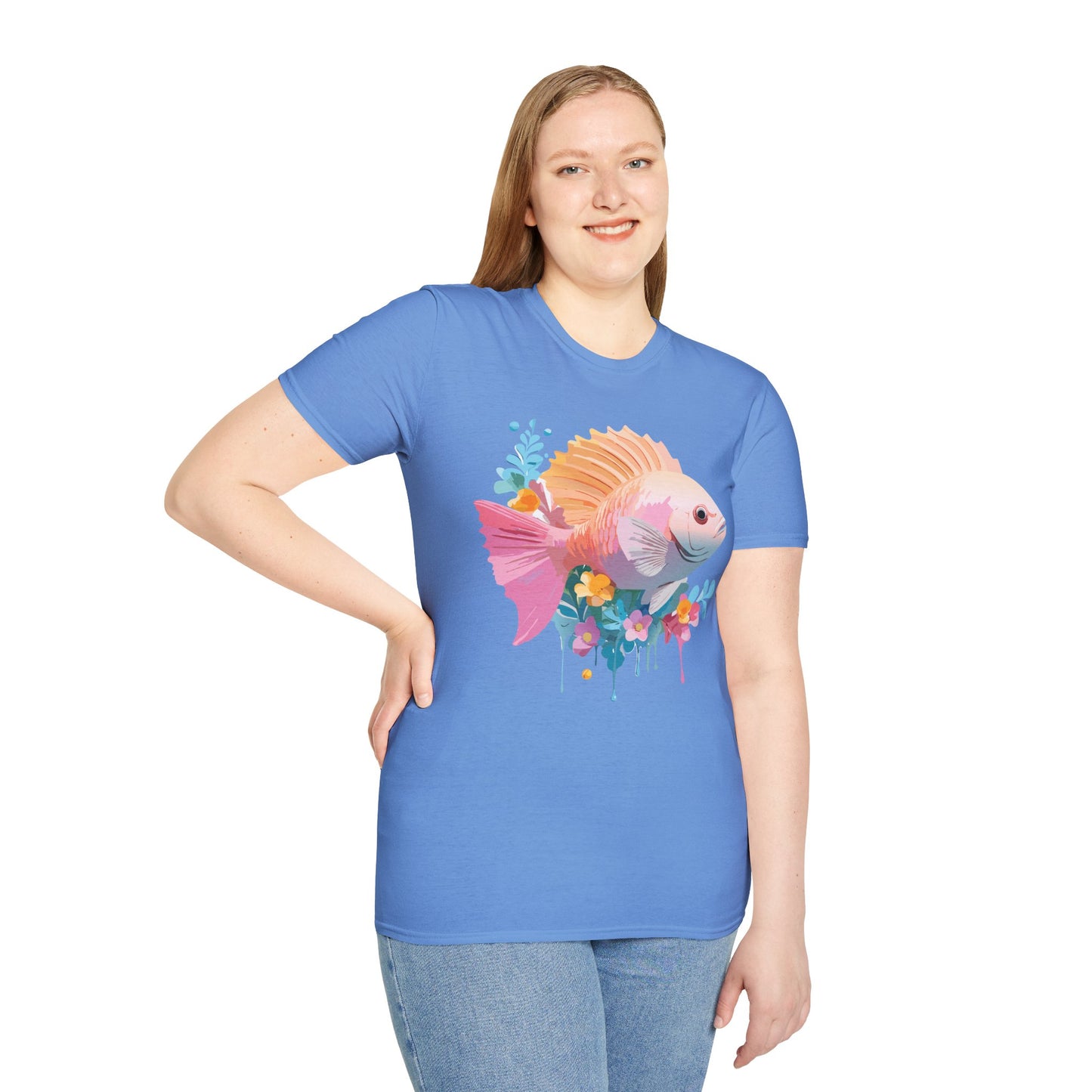 Fish Art Design Shirt, T Shirt with Fish, Graphic Shirt, Tee Shirt with Graphic Design, Shirt with Fish Graphic Art