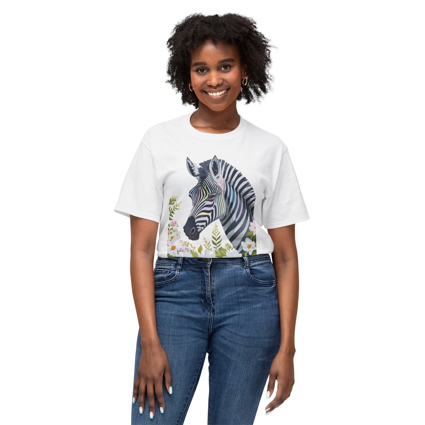 Zebra T-Shirt, Vintage Zebra Tee, Floral Tees, Zebra Art Design Shirt, Tee Shirt with Zebra 7