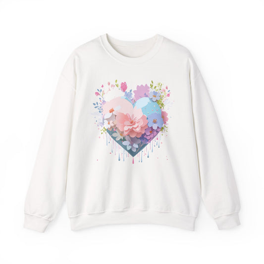 Floral Heart Sweatshirt, Floral Love Sweatshirt, Valentine's Day Sweatshirt, Heart Floral Sweatshirt