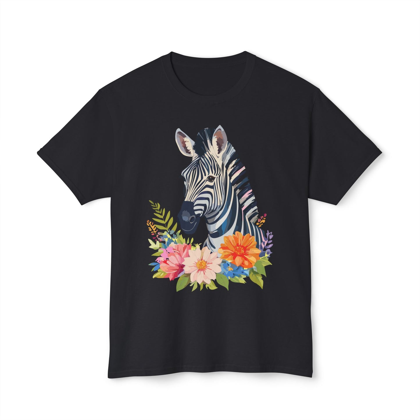 Zebra T-Shirt, Vintage Zebra Tee, Floral Tees, Zebra Art Design Shirt, Tee Shirt with Zebra 6