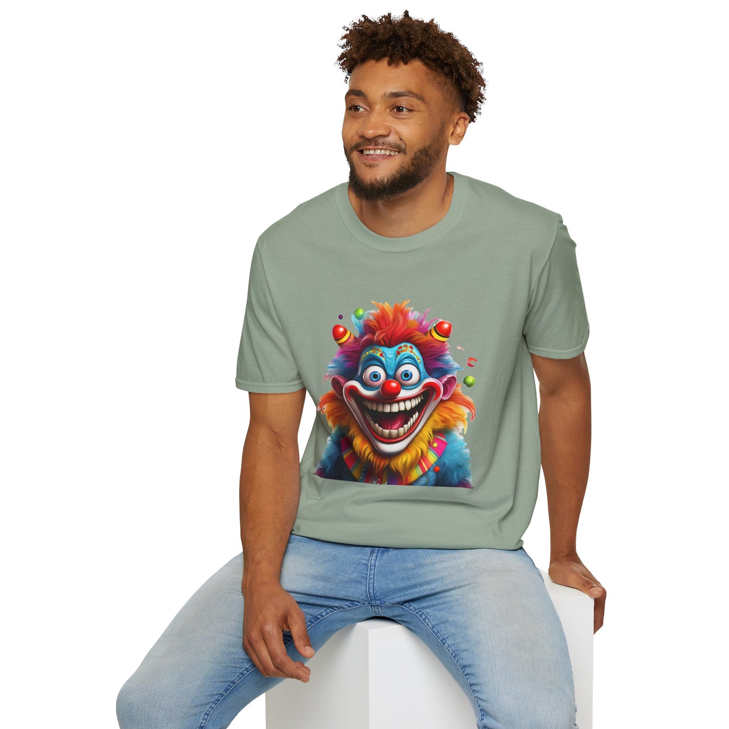 Clown Shirt, T Shirt with Clown, Funny Man Shirt, Tee Shirt with Funny Man, Circus Shirt, Shirt with Circus, Scary Man Shirt, Shirt with Scary Man
